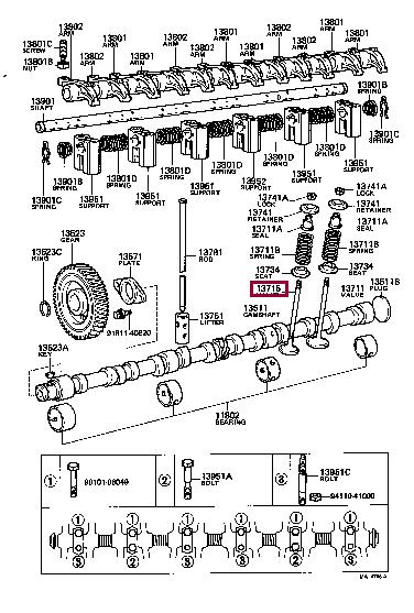 Toyota 13715-61010 Exhaust valve 1371561010