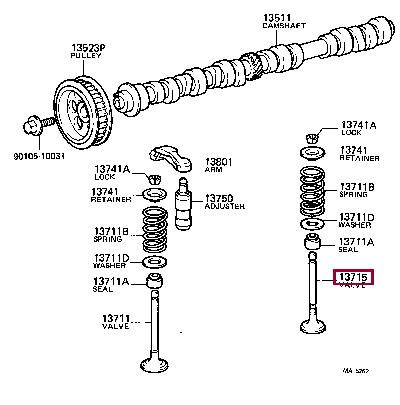 Toyota 13715-63011 Exhaust valve 1371563011