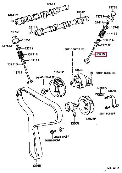 Toyota 13715-65010 Exhaust valve 1371565010