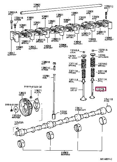 Toyota 13715-68020 Exhaust valve 1371568020