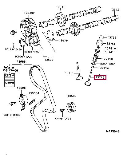 Toyota 13715-74100 Exhaust valve 1371574100