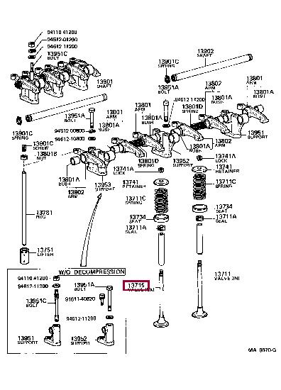 Toyota 13715-76012 Exhaust valve 1371576012