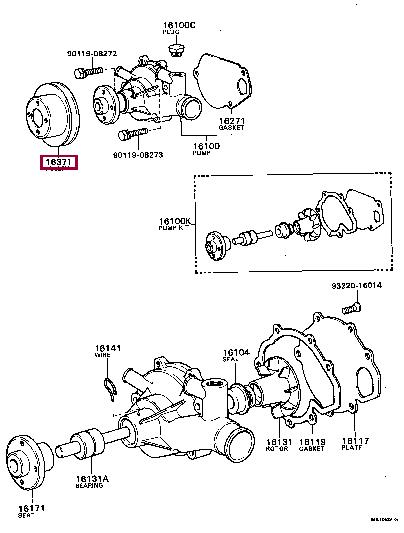 1637156010 Toyota Pulley crankshaft