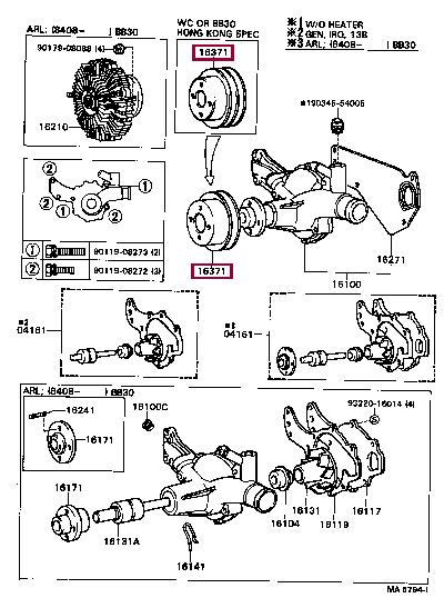 1637158050 Toyota Pulley crankshaft