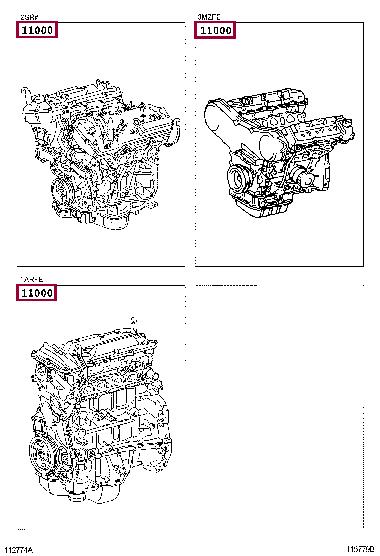 Toyota 19000-36200 Engine assembly 1900036200