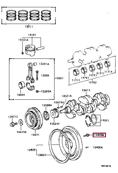 Toyota 90105-10071 Flywheel mounting bolts, kit 9010510071