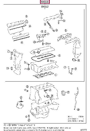 041110H161 Toyota Full Gasket Set, engine