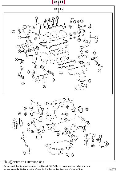 Cylinder head seal Toyota Verso: 041110R032 Toyota Gasket Set, cylinder head