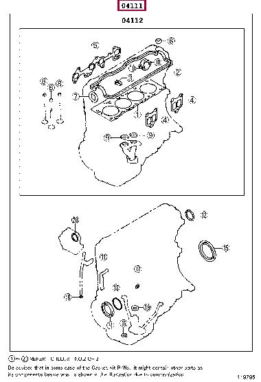 0411111210 Toyota Full Gasket Set, engine