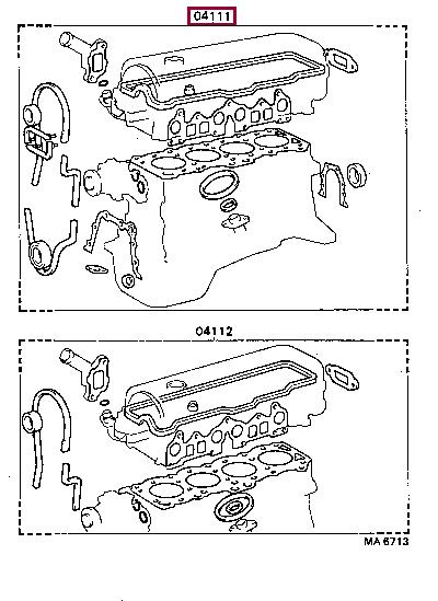 Engine gasket set Toyota Corolla: 0411116042 Toyota Full Gasket Set, engine