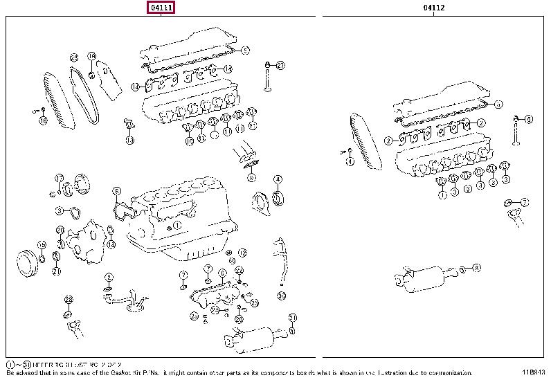 0411117140 Toyota Full Gasket Set, engine