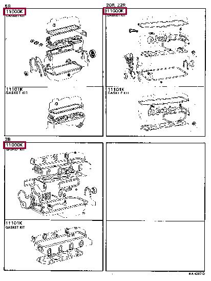Toyota 04111-35021 Full Gasket Set, engine 0411135021