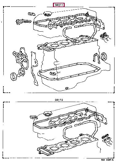 Toyota 04111-35060 Gasket kit 0411135060