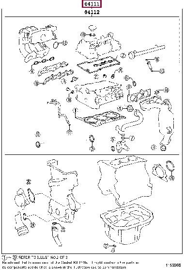 0411140112 Toyota Full Gasket Set, engine