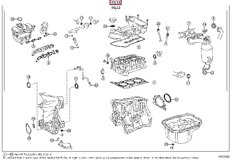 Toyota 04111-40140 Full Gasket Set, engine 0411140140