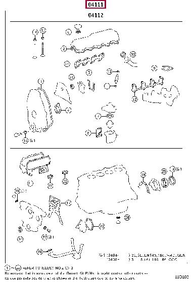 0411154191 Toyota Full Gasket Set, engine