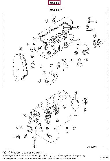 0411154241 Toyota Full Gasket Set, engine