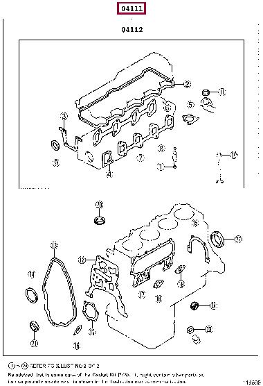0411154450 Toyota Full Gasket Set, engine