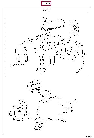 0411154600 Toyota Full Gasket Set, engine