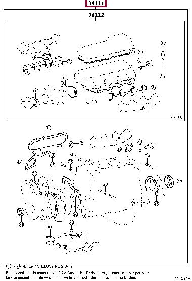 0411158160 Toyota Full Gasket Set, engine