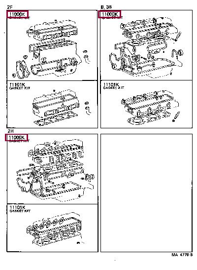 Toyota 04111-61040 Full Gasket Set, engine 0411161040