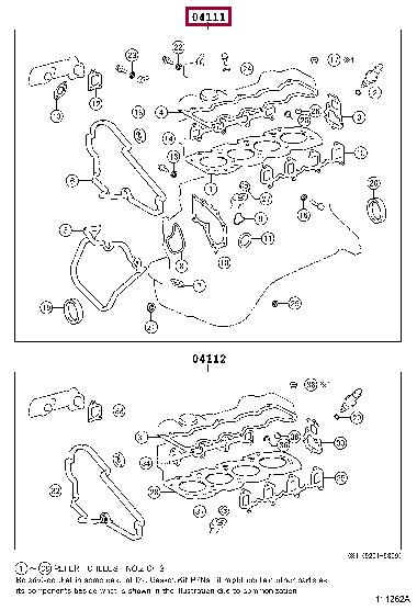 Toyota 04111-64232 Full Gasket Set, engine 0411164232