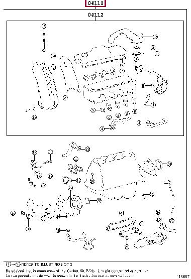 Engine gasket set Toyota Hiace: 0411167025 Toyota Full Gasket Set, engine