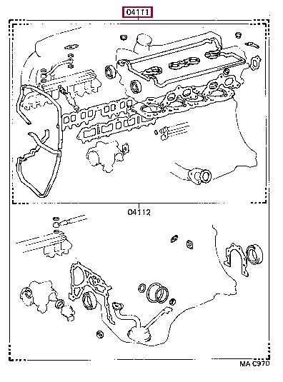 Top gasket Toyota MR 2: 0411174240 Toyota Gasket Set, cylinder head