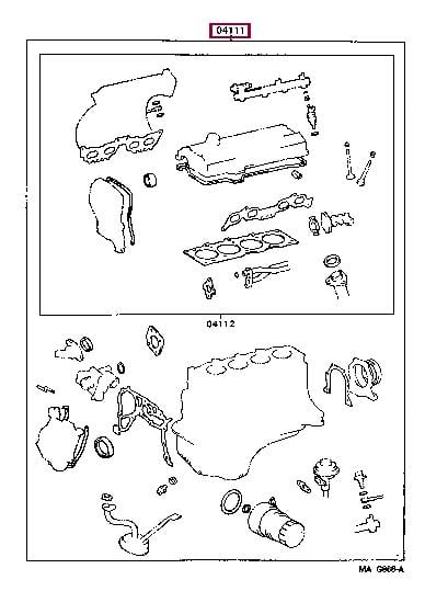Complete engine gasket set Toyota Camry: 0411174622 Toyota Full Gasket Set, engine