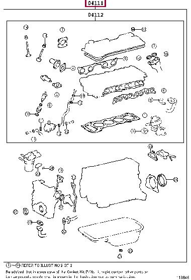 Toyota 04111-75110 Full Gasket Set, engine 0411175110