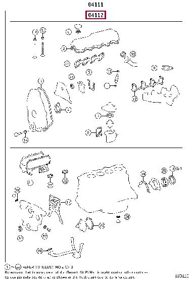 Engine head gasket Toyota Land Cruiser: 0411205020 Toyota Gasket Set, cylinder head