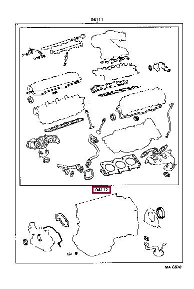 Toyota 04112-07010 Gasket Set, cylinder head 0411207010