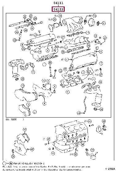 Cylinder head seal Lexus RX: 041120A060 Toyota Gasket Set, cylinder head