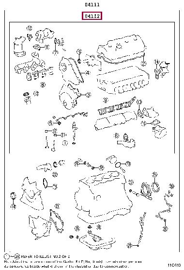 041120B010 Toyota Gasket Set, cylinder head