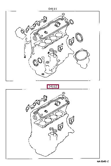 Toyota 04112-10022 Gasket Set, cylinder head 0411210022