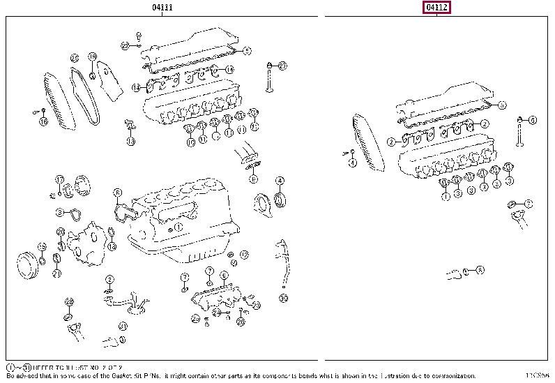 0411217011 Toyota Gasket Set, cylinder head