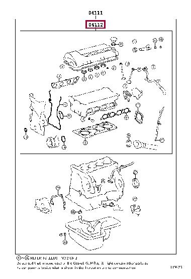 0411222071 Toyota Gasket Set, cylinder head