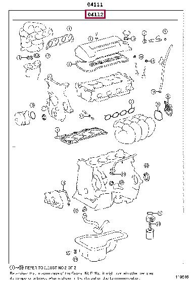 Cylinder head seal Toyota OPA: 0411222092 Toyota Gasket Set, cylinder head