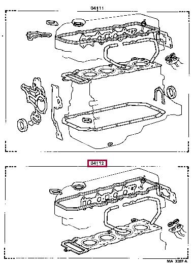 Toyota 04112-35050 Gasket Set, cylinder head 0411235050