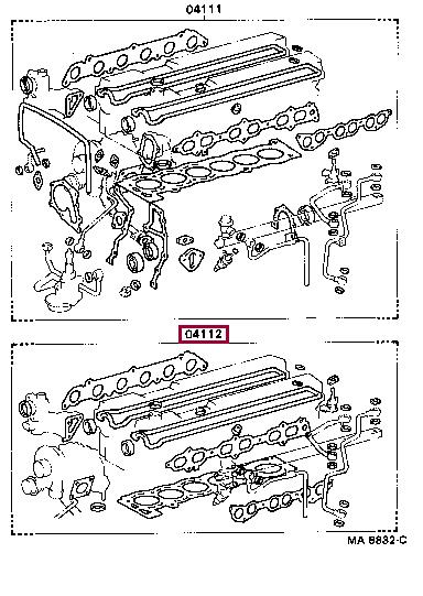 Engine head gasket Toyota Cresta: 0411242023 Toyota Gasket Set, cylinder head