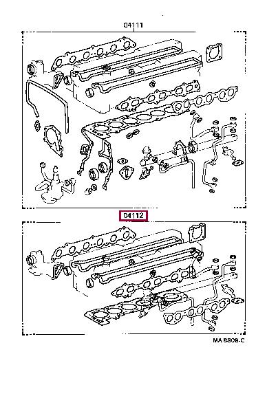 Top gasket Toyota Crown: 0411242033 Toyota Gasket Set, cylinder head