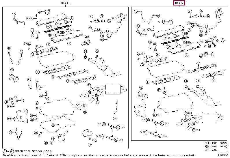 Top gasket Toyota Altezza: 0411246045 Toyota Gasket Set, cylinder head