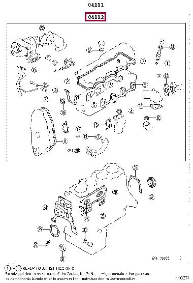 0411254130 Toyota Gasket Set, cylinder head