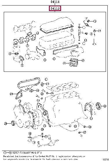 0411258092 Toyota Gasket Set, cylinder head