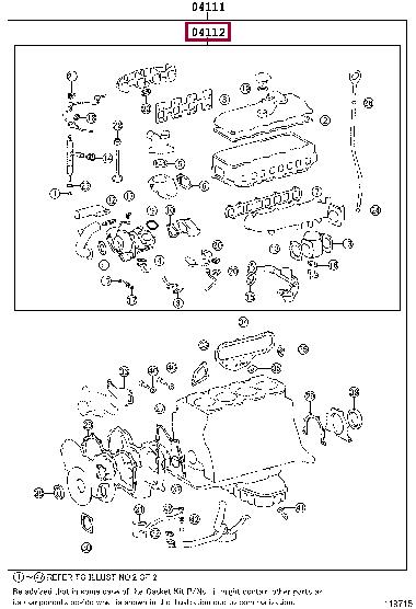 0411258150 Toyota Gasket Set, cylinder head