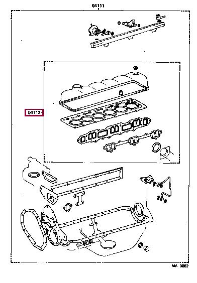 Engine head gasket Toyota Land Cruiser: 0411261081 Toyota Gasket Set, cylinder head