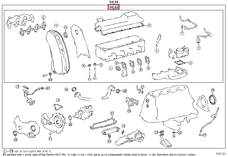 0411267041 Toyota Gasket Set, cylinder head