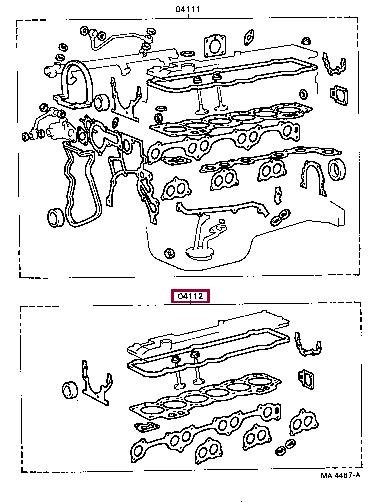 Cylinder head seal Toyota Crown: 0411270011 Toyota Gasket Set, cylinder head