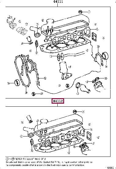Engine head gasket Toyota Dyna: 0411273026 Toyota Gasket Set, cylinder head