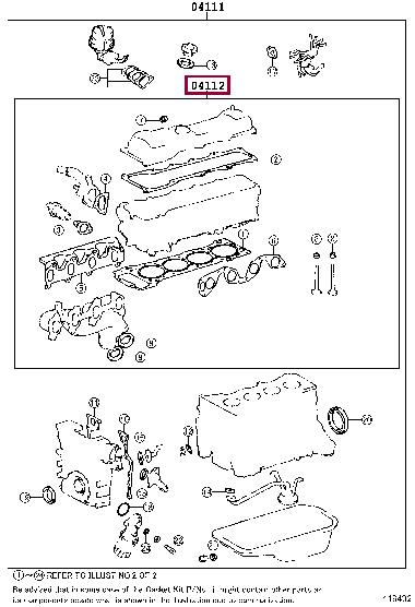 Engine head gasket Toyota Hiace: 0411275030 Toyota Gasket Set, cylinder head